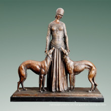 Figura Femenina Escultura de Bronce Amigos Decoración Para El Hogar Talla Estatua de Bronce TPE-529
